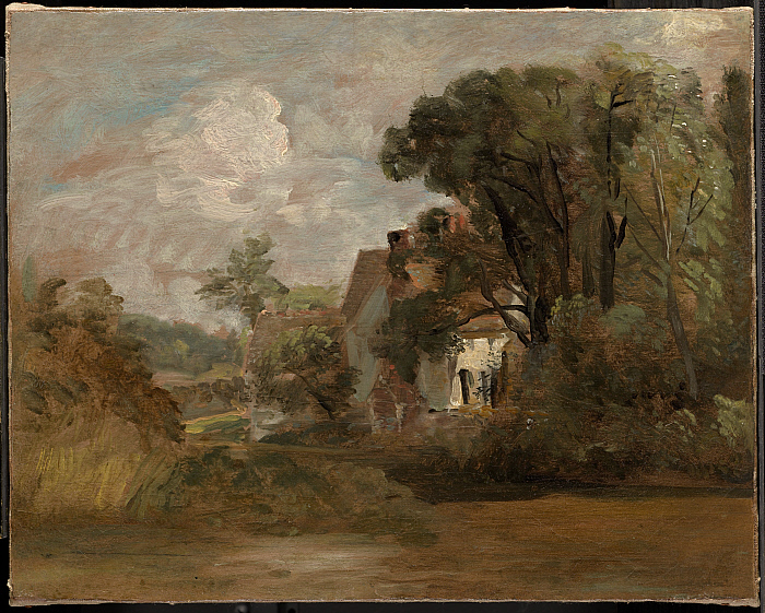 Willy Lott's House (recto); Landscape Sketches with Trees and Church Tower (verso) Slider Image 1